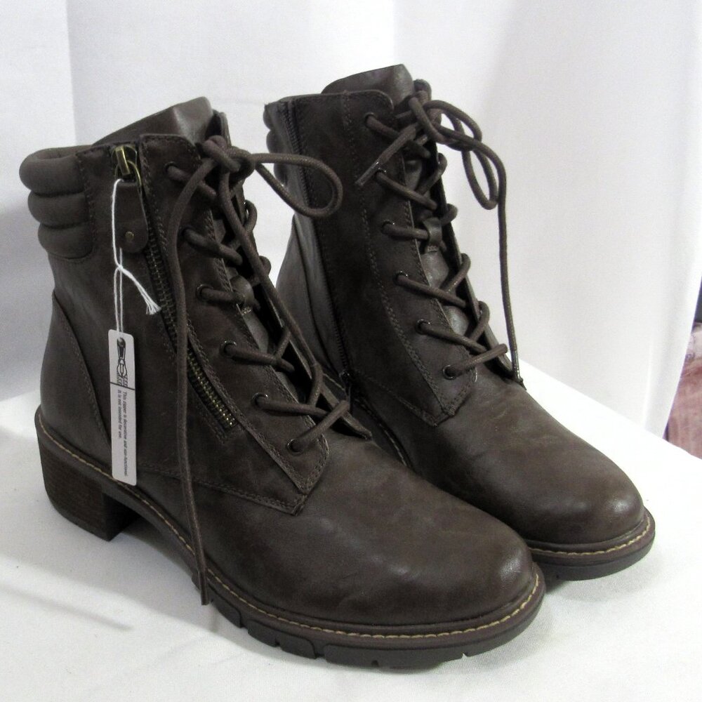 WHITE MOUNTAIN WOMEN'S BOOTS "NEW" LUG SOLE BROWN 8.5M, WALKING HIKING MACY'S